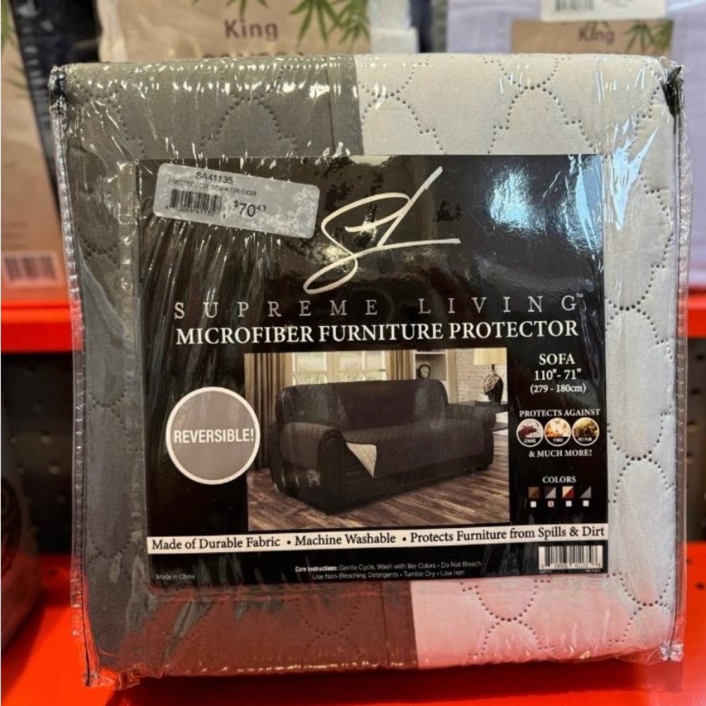 NWT Supreme Living Reversible Microfiber Furniture Protector 110-71(279-180cm)